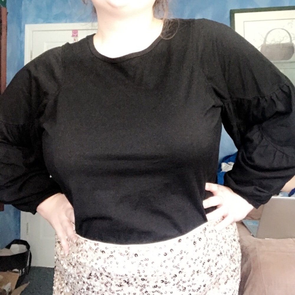 Umgee black shirt, billow sleeves